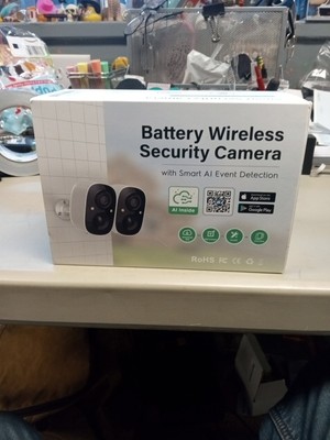 Battery Wireless Security Camera w/Smart AI Event Detection Black New in Box