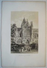 Portail M�ridional de L��glise du Grand-an.Original get�nte Lithografie.Benoist.