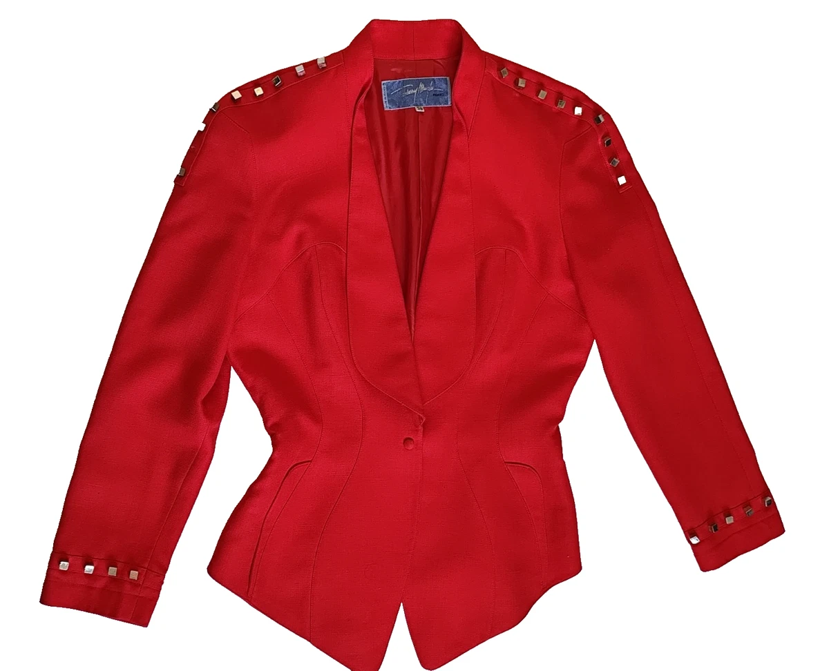 Veste Vintage Thierry Mugler Couture Années 80 - Taille UK10/US8/EU36 - Bleu - Légèrement Utilisée