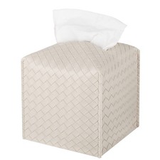 Tissue Box Cover PU Leather Tissue Holder Square Facial Tissue Case Facial Pa...