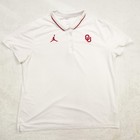 Oklahoma Sooners Shirt Women's XL White NCAA Basketball Nike Dri Fit Jordan Polo