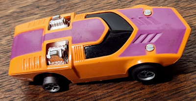 Vintage Aurora AFX Orange/Magenta Too Much  Twinmill HO Slot Car Tested Runs