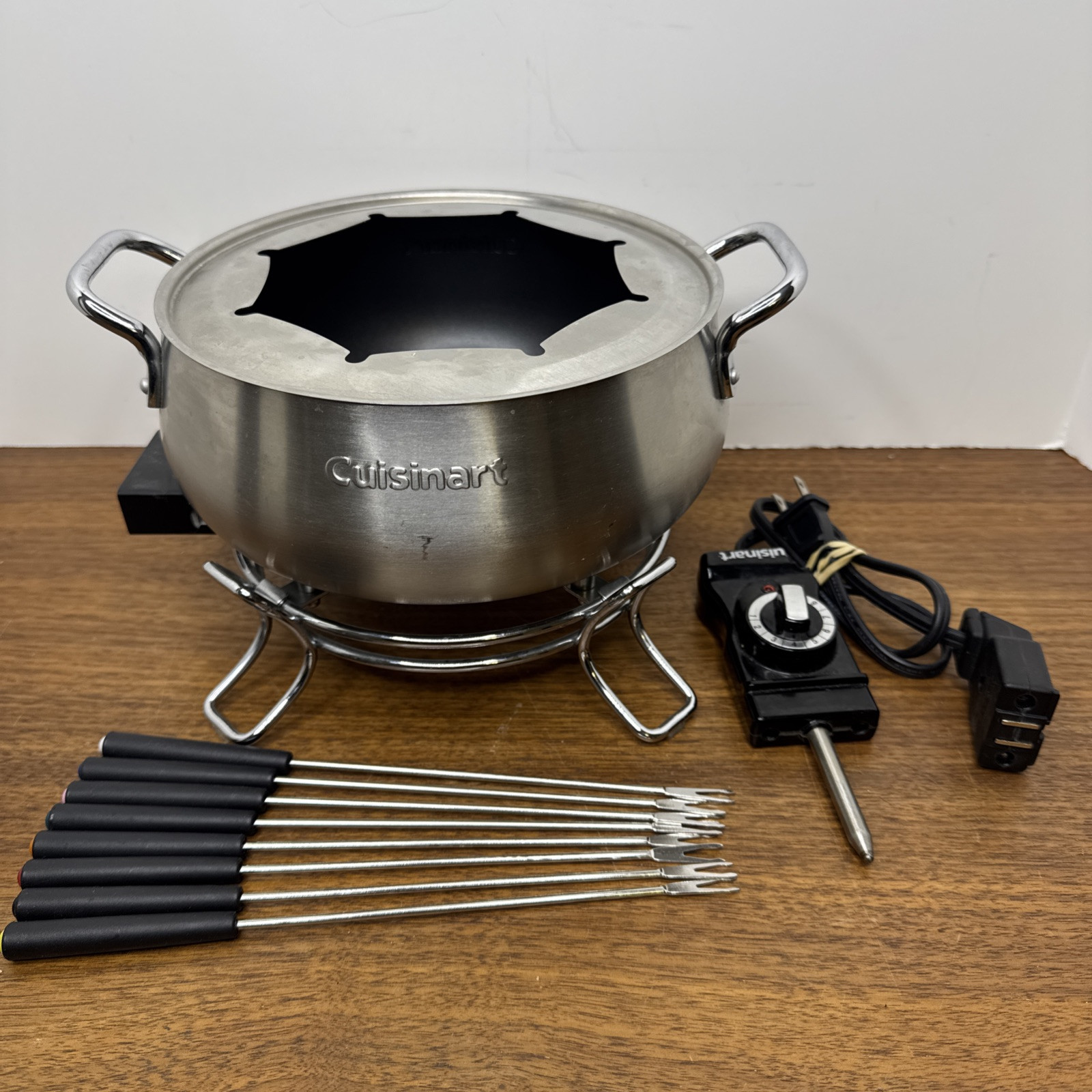 Cuisinart 3 Qt Stainless Steel Electric Fondue Set with Forks CEF-30PC