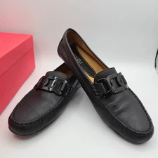 VANELI Womens Aiker Leather Loafer 10N Black Chain Bit Slip On Comfort Shoes