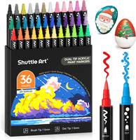 Shuttle Art Acrylstifte FüR Steine Wasserfest, 36 Farben Steine Bemalen Stifte S