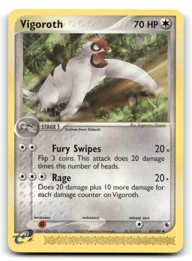 Vigoroth EX Ruby and Sapphire 47/109 LP Pokemon