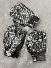 Kinder Handschuhe 3-er Pack Schwarz mit Weißen Gummipunktchen Gr. 3 - 4