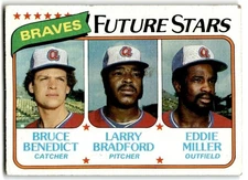 1980 Topps Braves Future Stars - Bruce Benedict/Larry Bradford/Eddie Miller