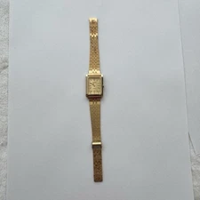 Vintage Bulova Accutron Quartz Gold-Tone Rectangular Ladies Watch Small Wrist