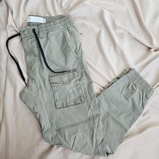 Modern Amusement Men's Khaki Utility Cardo Pants Elastic Drawstring