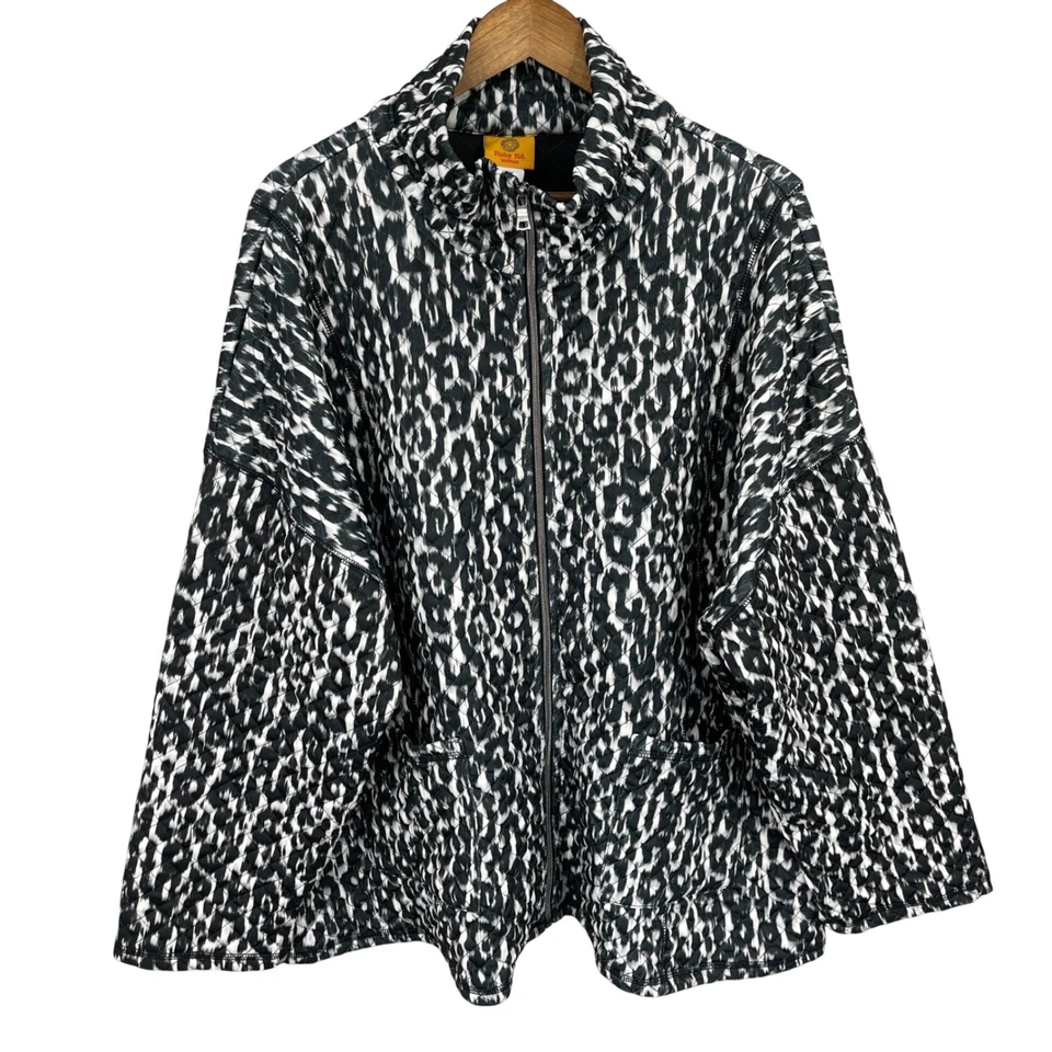 Ruby Rd Jacket Woman Quilted Animal Leopard Lightweight Zip Mock Neck Size 3X - Image 3 of 4