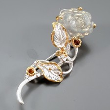 Jewellery 7 ct+ Natural Labradorite Brooch 925 Sterling Silver  /NB31455