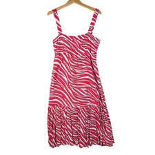 New Michael Kors Soft Zebra Midi Dress size Medium Pink/White