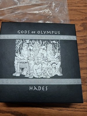 2014 2oz Silver Hades Gods Of Olympus Perth Mint Coin W/Box/COA Antiqued 2$ TVD