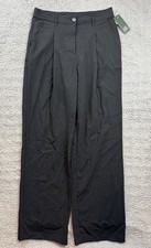 Wild Fable Pants Womens 8 Black Pleated Wide Leg High Rise Dress Slacks NWT