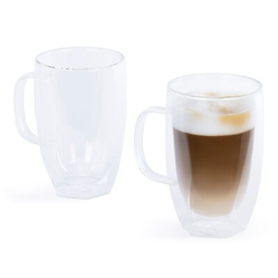 Doppelwandiges Design Glas Tee Kaffee Tasse Hitzebeständig Klar Becher Isoliert 280ml