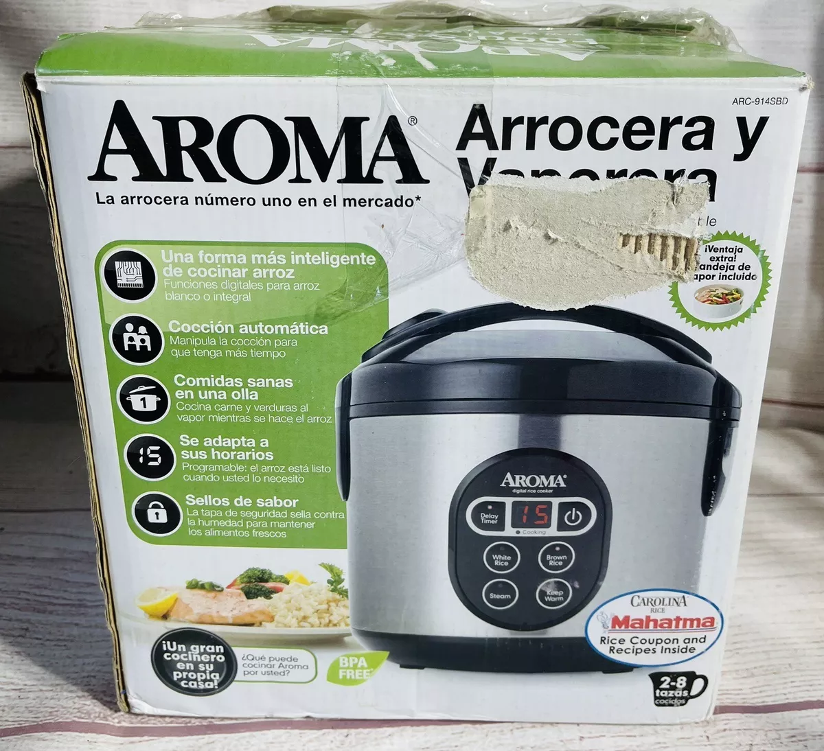 Aroma Rice Cooker 8 Cup Silver