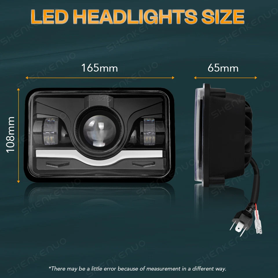 4x Faros LED HI-LO Fit Dodge Ram B150 B250 B350 Van 1981 1982 1983-85 4x6" Foto 4 de 4