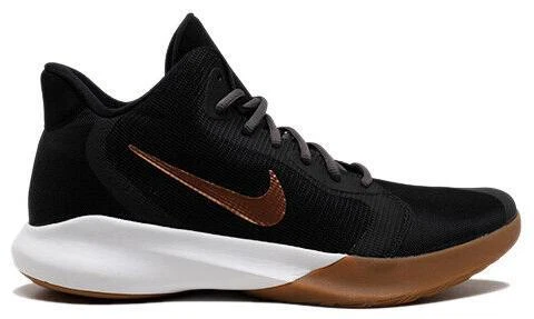 Size 11 - Nike Precision 3 Black and Gold Mid-Top Basketball Sneaker NIKE Precision III Basketball Shoes Black Gold Logo Mens  main image 2