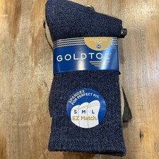 Goldtoe Youth 3-Pair Casual Crew Socks Boy's Size M Fits Shoe Size 9-2.5