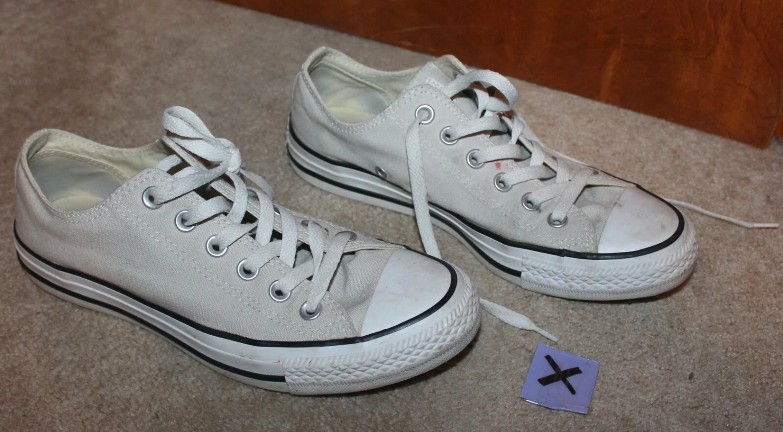 CONVERSE All Star Donna Taglia 8 (Uomo Taglia 6) SCARPE TELA (grigio chiaro con lacci)