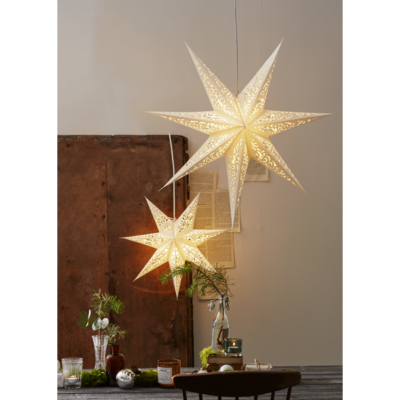 XXL Papierstern Weihnachtsstern Leuchtstern LED Stern Lichterkette Lace  wei 80 | eBay.de