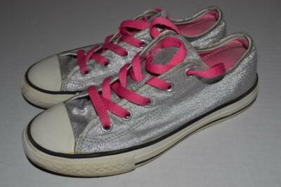silver glitter girls converse