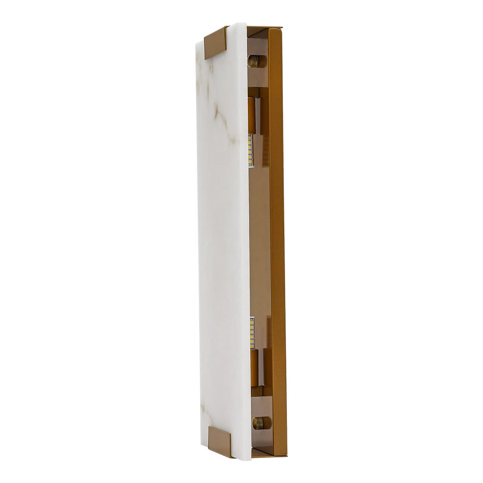 Rectangular G9 Light Wall Lamp Hand-Carved Alabaster Sconce Bedroom Kitchen US - Image 2 of 4