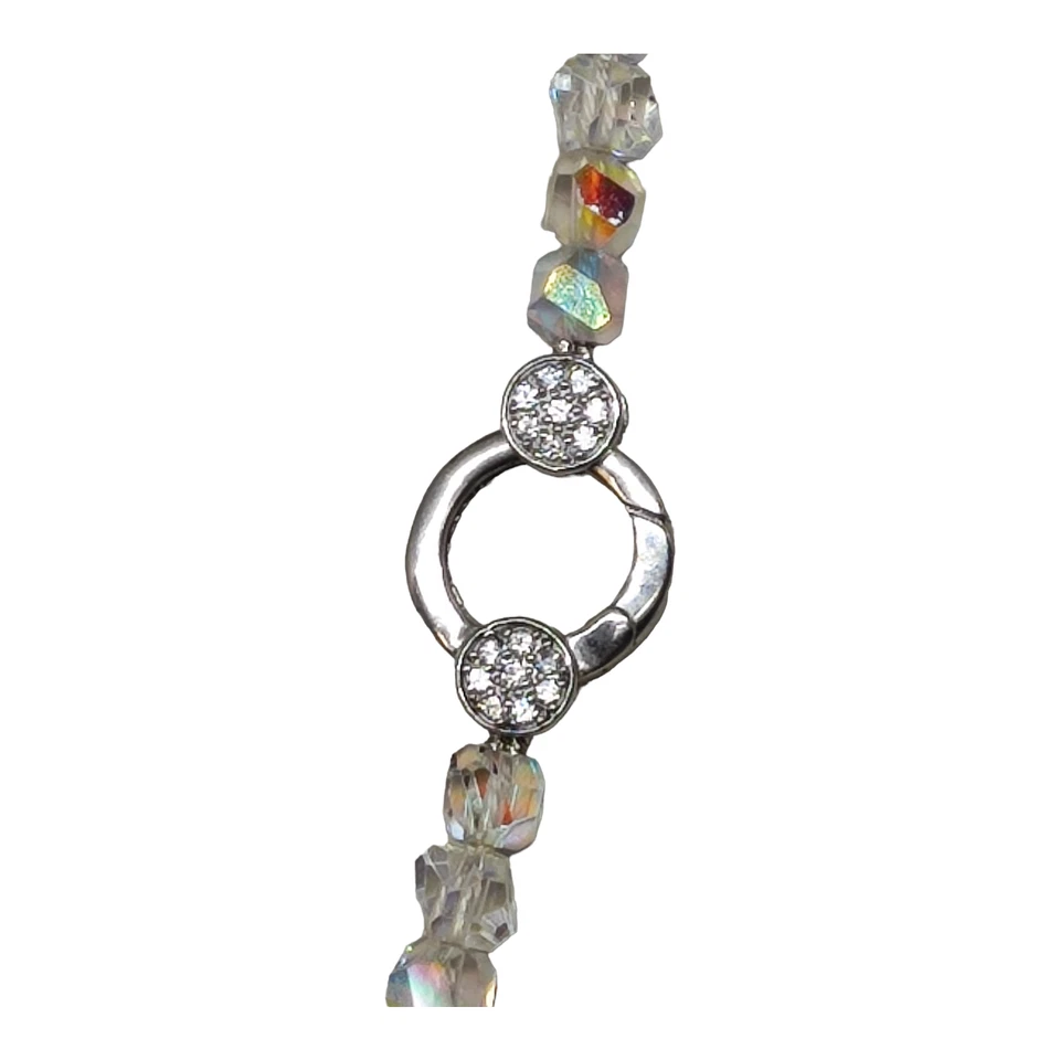 Collana donna cristalli SWAROVSKI Elements chiusura argento cm 52 Diam. 6 - Immagine 3 di 3