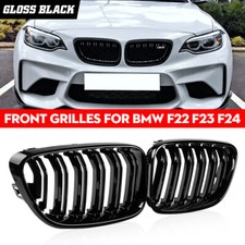 2x Gloss Black Front Kidney Grill For Bmw 2 Series F22 F23 M235 F24 2014-2018