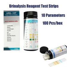 Fast Urine Test Strips 10 Parameters 100 Pack for Leukocytes Nitrite Protein pH