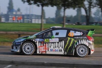 Ken Block (USA) Ford Fiesta RS WRC on the Shakedown stage 2011 WRC Old Photo 9