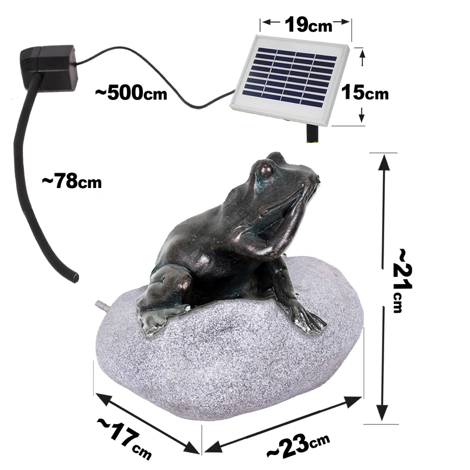 SOLAR SPRINGBRUNNEN GARTEN BRUNNEN ZIER TEICH FIGUR WASSERSPIEL SOLAR PUMPE DEKO - Bild 2 von 4