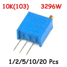 10K ohm (103) 3296W Multiturn Variable Trimmer Preset Resistor Potentiometer Pot