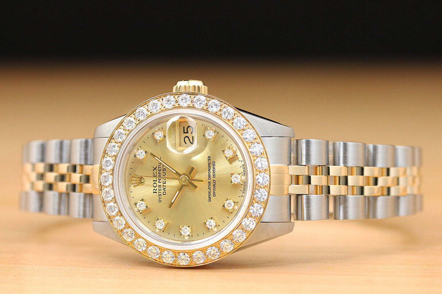 18K YELLOW GOLD STEEL WATCH