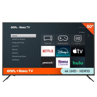 onn. 50  Class 4K UHD (2160P) LED Roku Smart Television HDR
