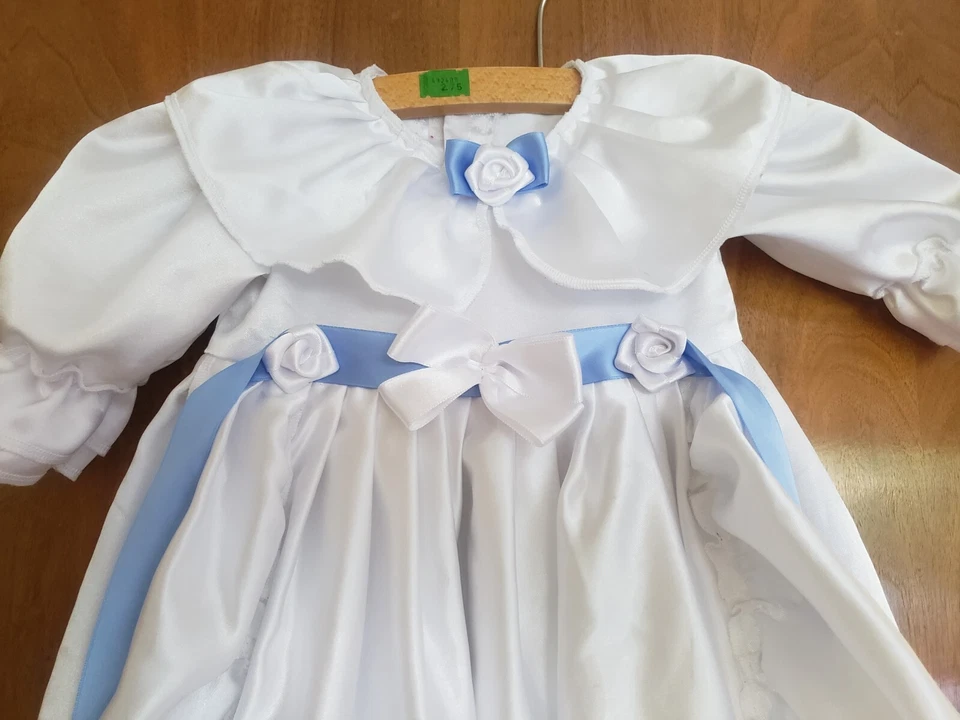 Klassisches Langes Taufkleid Festkleid Kleid blau - Bild 2 von 2