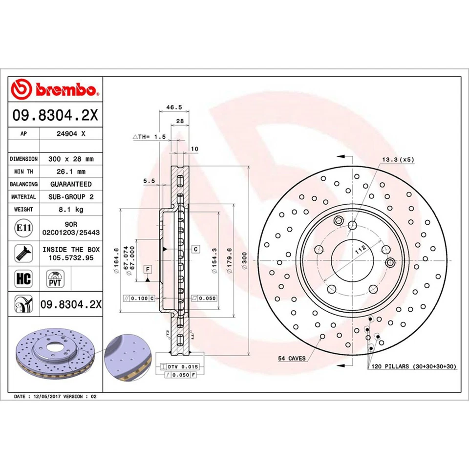 Kit de pastillas de rotores de freno delanteros traseros OE Brembo para Mercedes-Benz C240 2003-2005 Foto 2 de 4
