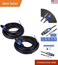 Tangle-Free 50ft Speakon to 1/4" Speaker Cables with Twist Lock Connectors