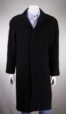 Austin Reed Black Wool Cashmere Full Length Overcoat Coat 38R