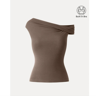 OGL Top Size M NEW Eco-SkinKiss Multi-wear Versatile Necklines Brami Top Brown