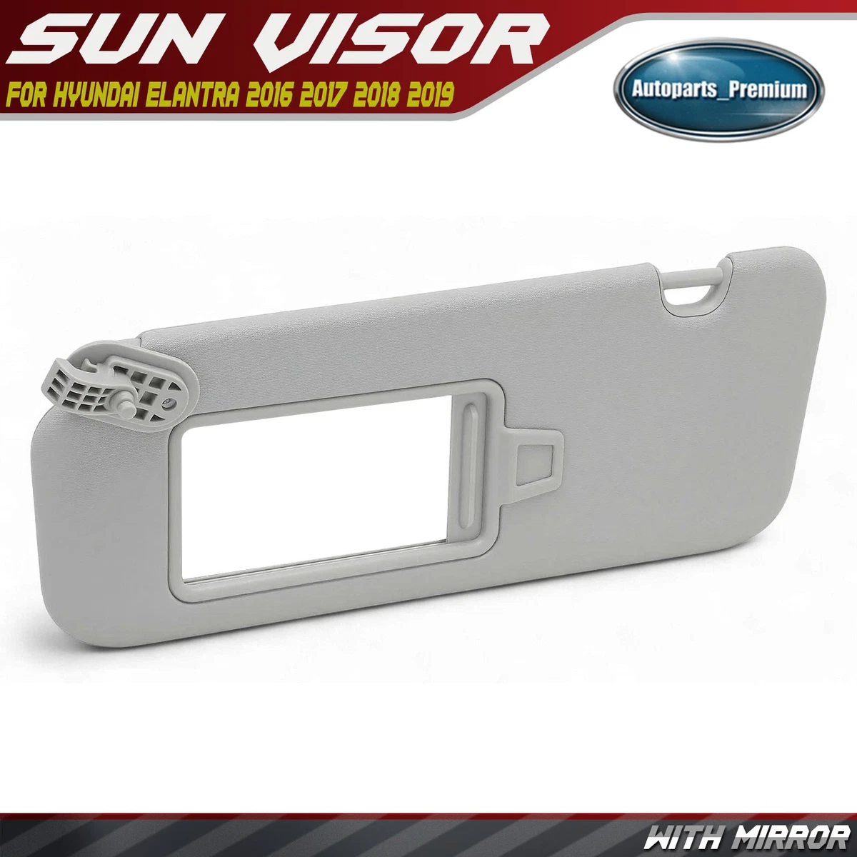 Par De Parasoles Grises Con Espejo Para Hyundai Veloster 2012-2015 – Lado Conductor Y Pasajero