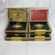 Cigar Box lot 4 ea Partagas Black, 1 ea Swisher Sweets, 1 ea King Edward - empty