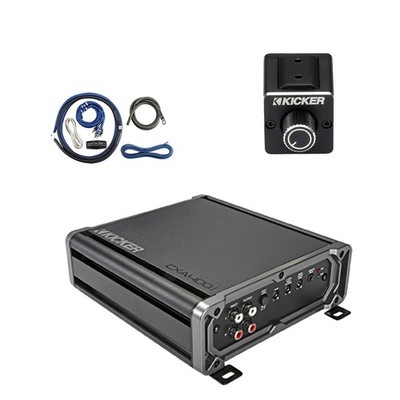 Kicker CXA400.1 400-Watt Class D Mono Amplifier, Dual Bass Remote, Install Kit