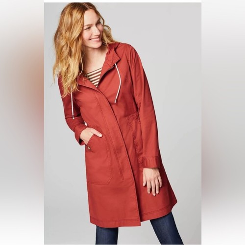Neu mit Etikett J.Jill Damen Large bittersüßer perfekter langer Anorak mit Kapuze durchgehender Reißverschluss Jacke