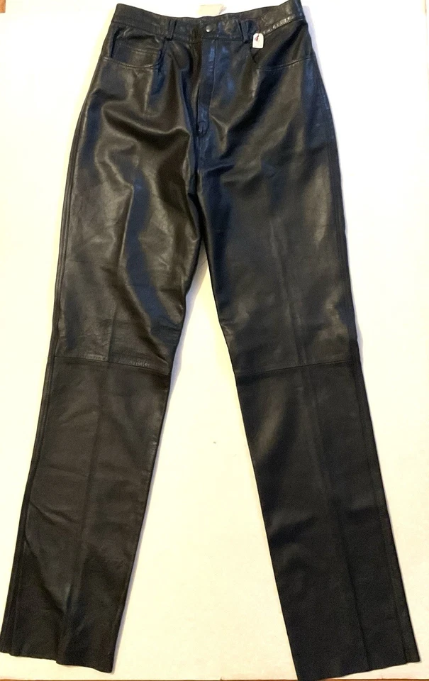 Pantalon En Cuir Noir - Taille 36-Année 80 - Photo 3/4