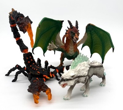 eldrador schleich figuren - Eiswolf, Drache, Lavaskorpion