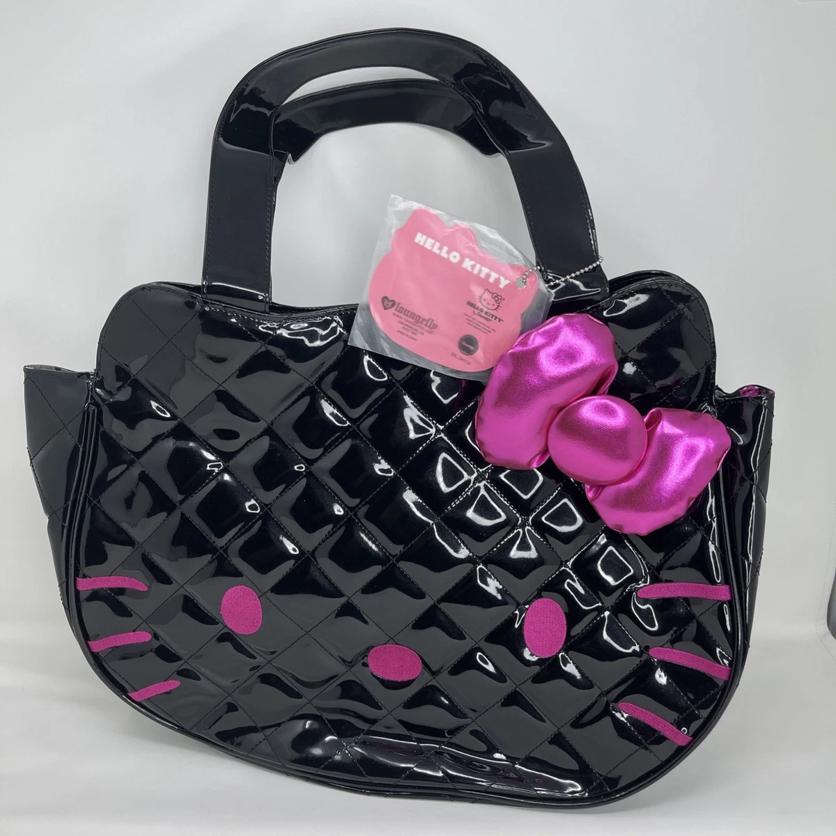 Loungefly 2012 Hello Kitty Black Patent Leather Quilted Embossed Backpack Hello Kitty Loungefly Black Patent Leather | Mercari main image 4