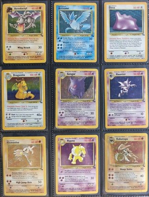 Komplettes Fossil Set 62/62 Pokemon Karten WOTC TCG 1999 Dragonite, Gengar, Moltres