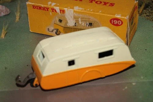 Vintage 1950s Dinky Toys Caravan Trailer #190 ORIGINAL partial box-England